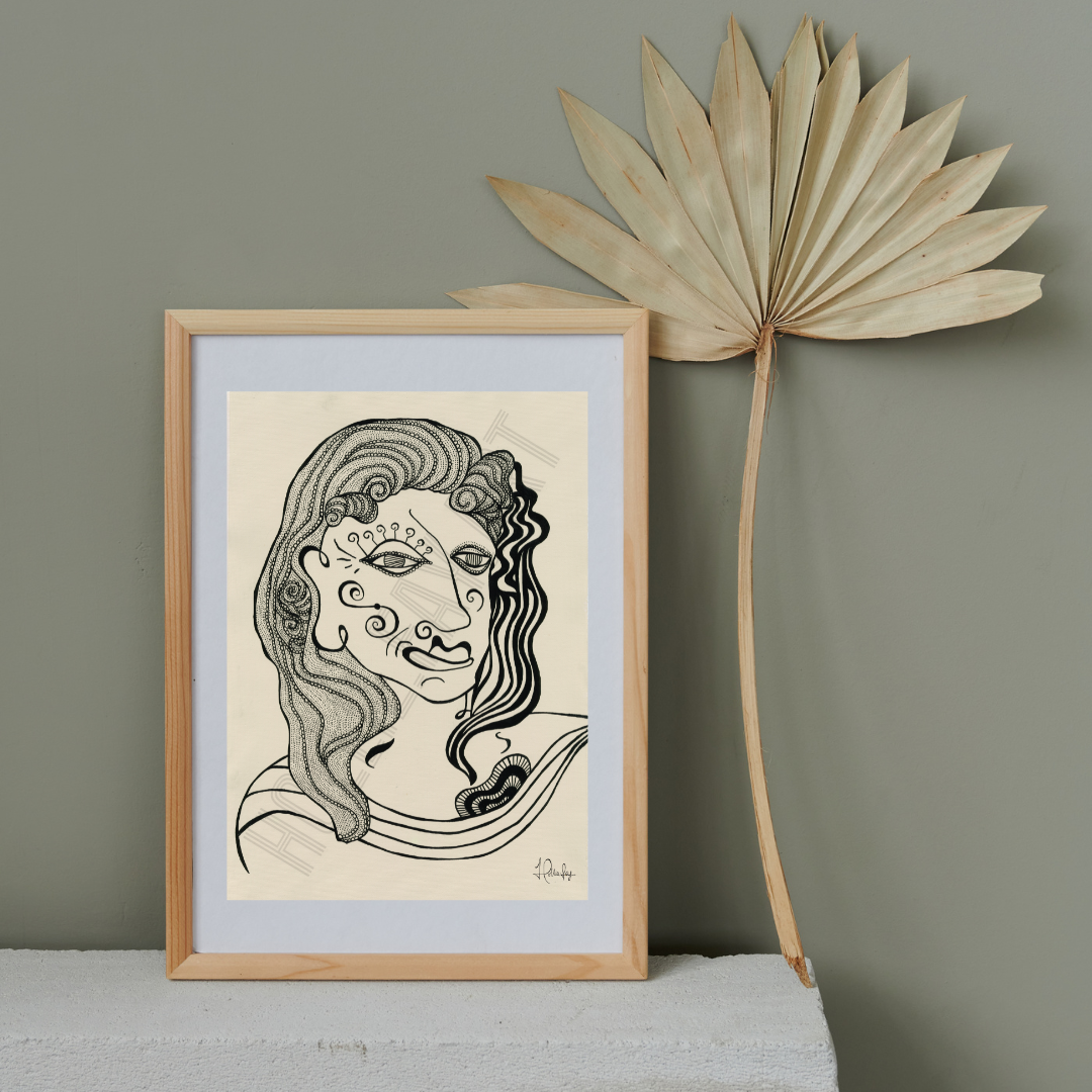 Artwork honoring the quiet strength and matriarchal labor of Big Ammachi, inspired by the novel 'The Covenant of Water,' celebrating the journey of aging.