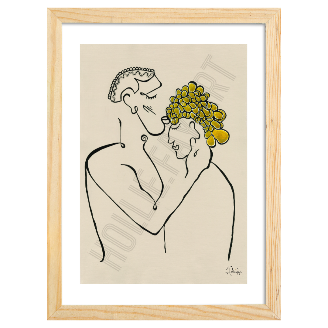 Art print showcasing the essence of lasting love with a beige background and black acrylic lines, part of the 'Eternal Devotion,' 'Infatuated,' and 'Treasured' mini collection.