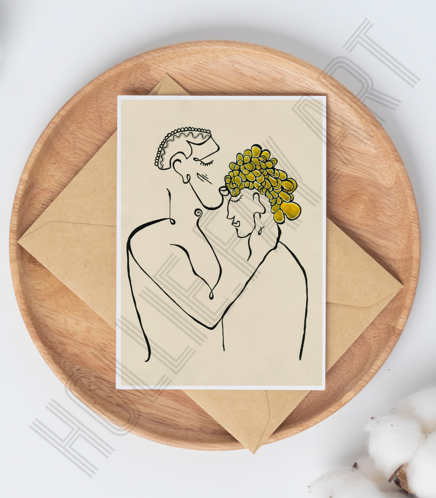 Sophisticated beige and black art print celebrating enduring commitment, designed for display individually or within the 3-piece collection including 'Infatuation' and 'Treasured.