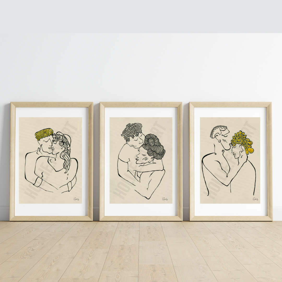 Abstract representation of new love's intensity, 'Infatuation,' featuring energetic colours and patterns, available individually or as part of a 3-piece collection with 'Treasured' and 'Devoted.