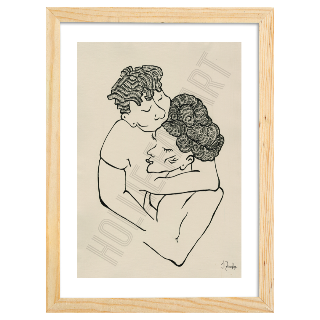 Abstract print named 'Treasured,' illustrating the profound connection and intimacy in evolving relationships, part of a mini collection with 'Infatuated' and 'Devoted.